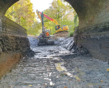 Dunsfold Park desilting results in 2km of fully navigable canal