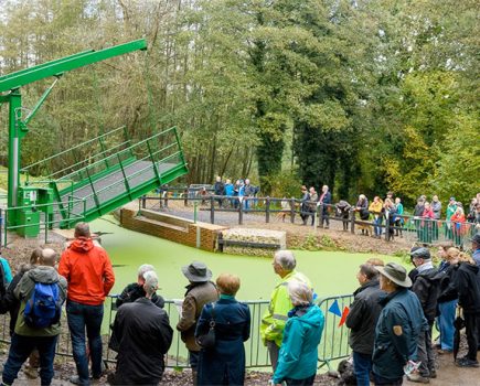 The Wey & Arun Canal Trust open their first lift bridge in Surrey