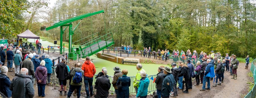 The Wey & Arun Canal Trust open their first lift bridge in Surrey
