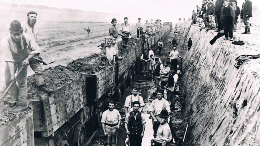 Construction workers who built the canals