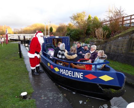 Santa Claus takes to the water