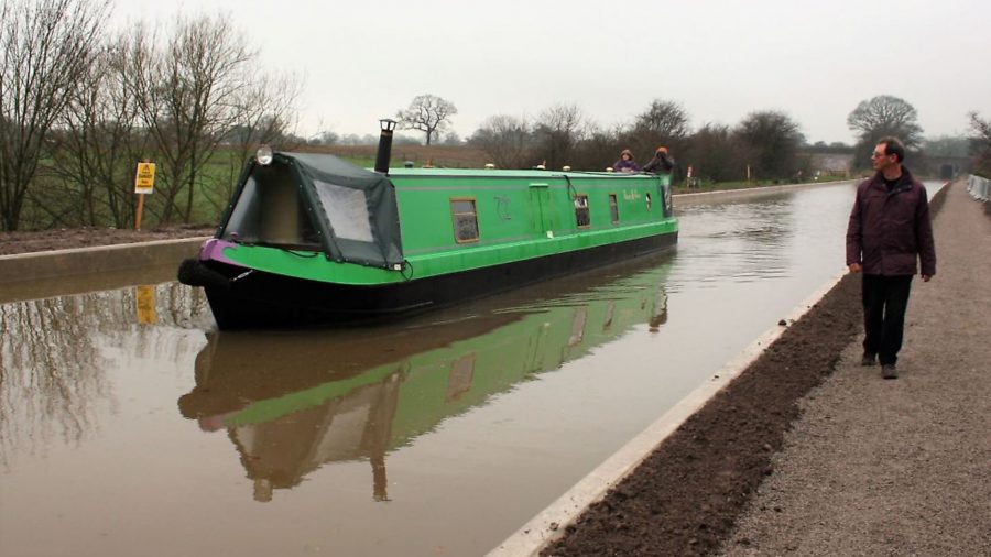 First boats through reopened Middlewich Arm of Shropshire Union