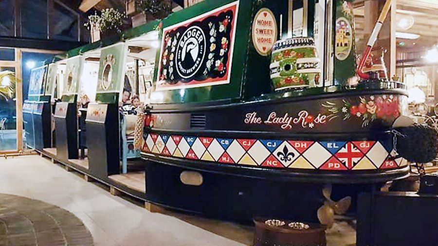 This canalside pub in Swindon has a narrowboat built inside